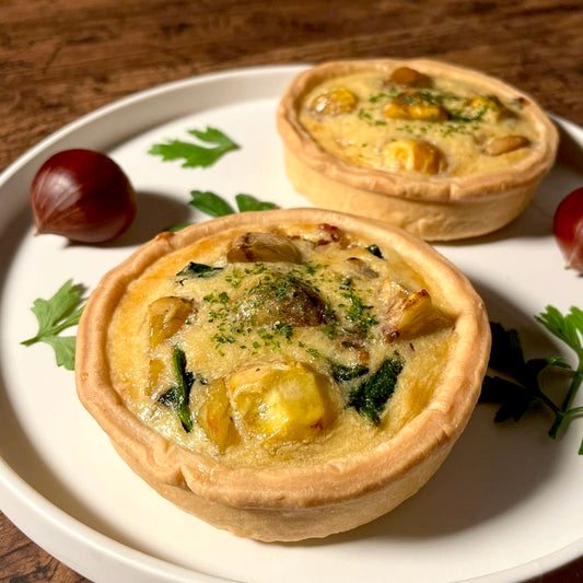 秋のフリカッセキッシュ ~能勢の銀寄栗~